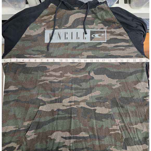 Oneill Mens Fields Hoodie Sweatshirt XXL Green Brown Camo Pullover Standard Fit - Picture 9 of 12